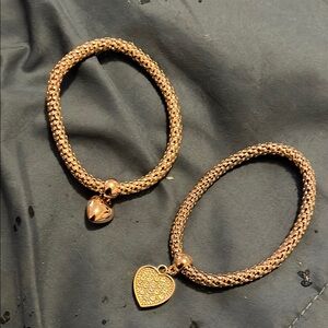 Rose Gold Heart Charm Bracelets